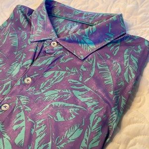 Men’s Johnnie-O Print Polo Style- Lemma Size XL Color:Boysenberry